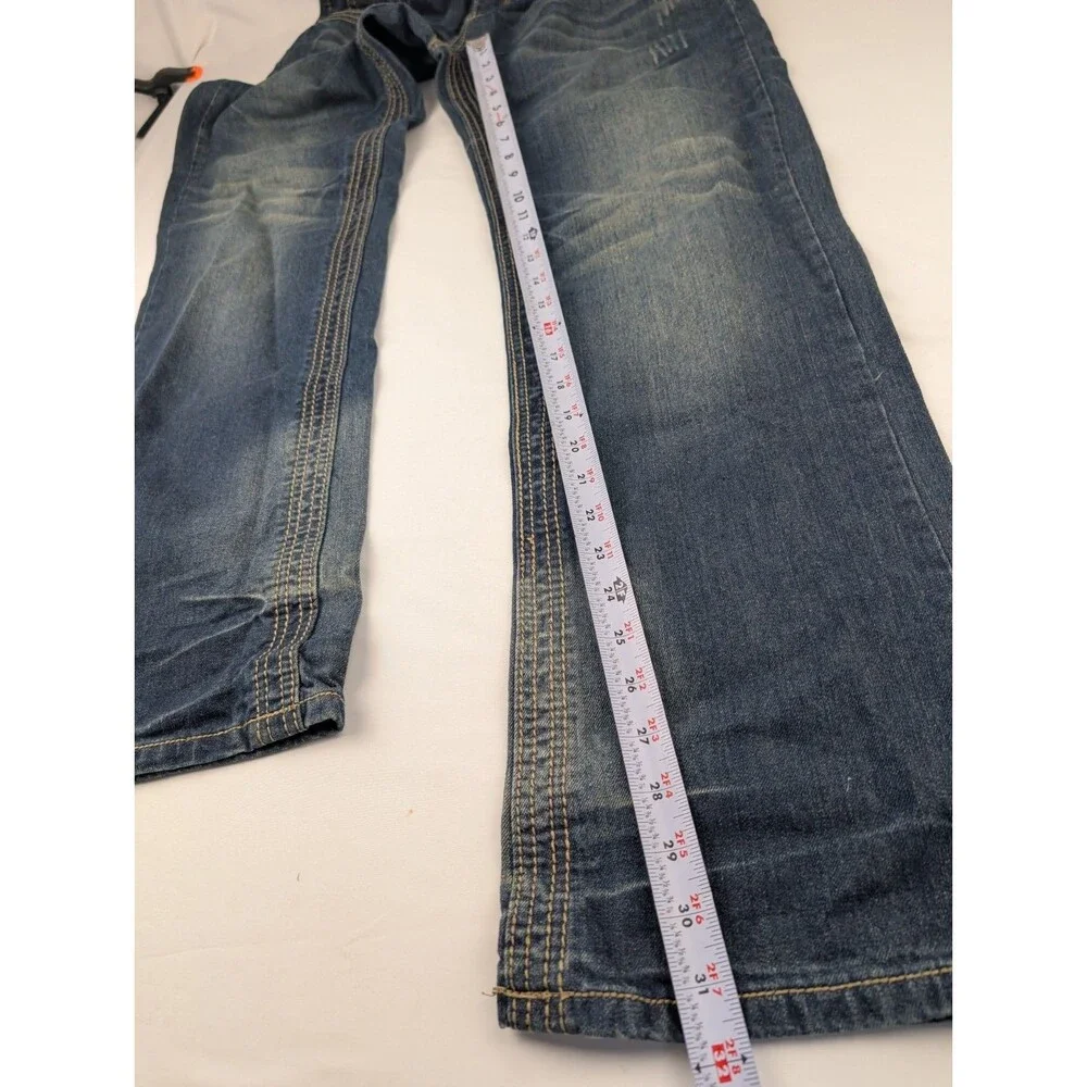 Men's 34x32 Buckle Black Jeans Bootcut Dark Wash Stretch Premium Denim Pants